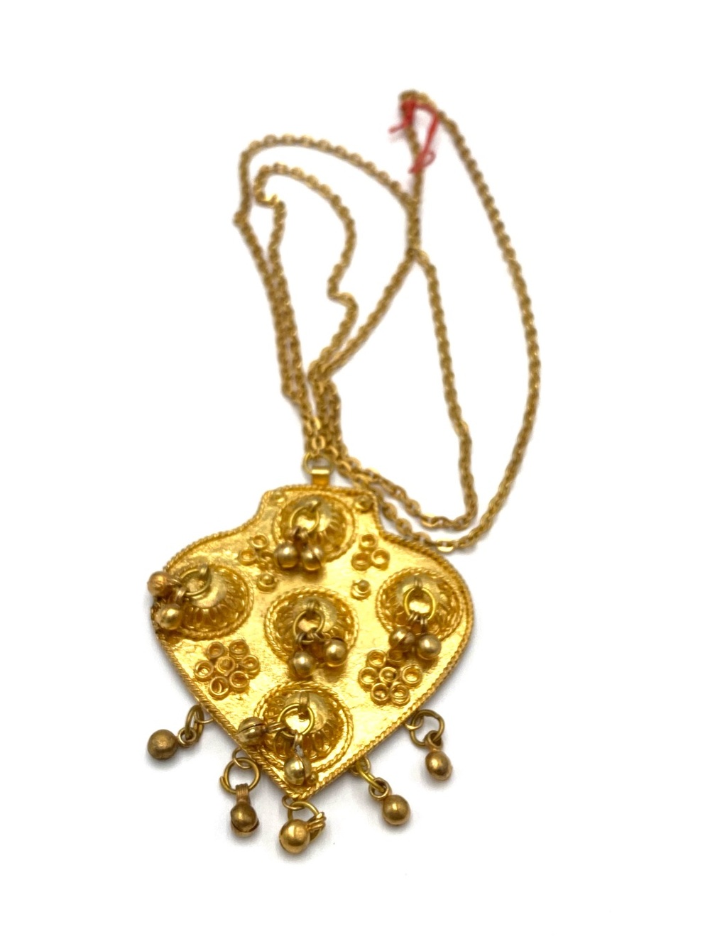 Necklace Vintage Etruscan Revival Gold Tone Artisan Handcrafted 32”